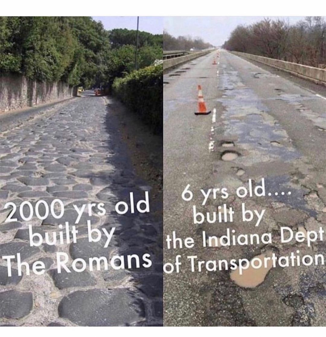 Rome wasnt built in a day but this road in Meme